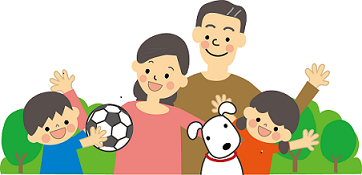 家族で過ごしているイラスト