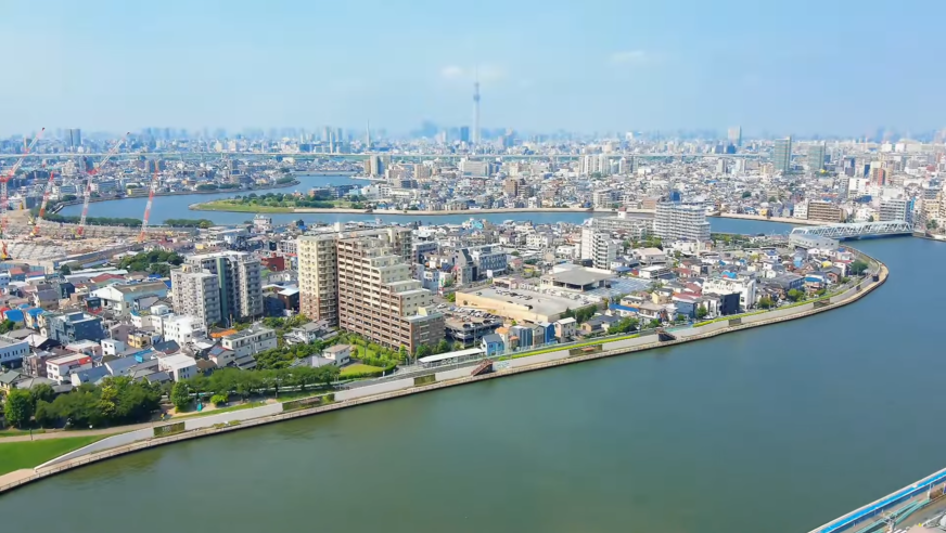 写真：葛飾区の航空写真