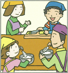 家族で料理をする