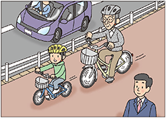 歩道通行、子どもと高齢者