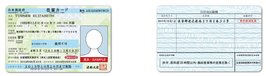 在留カードの画像です。