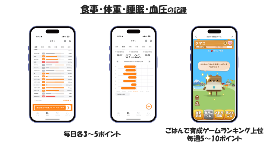 記録してポイントを貯める条件の画像