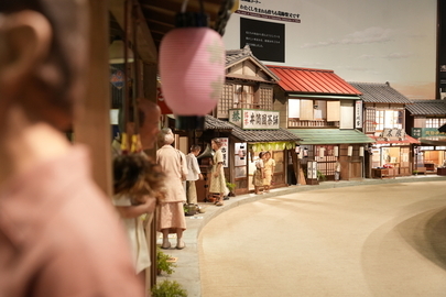 帝釈天参道のまちなみを再現した展示