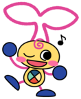 のびのびとしているもちちゃんのイラスト