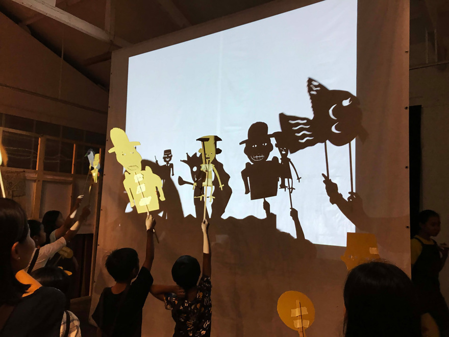 過去の影絵ワークショップの写真
