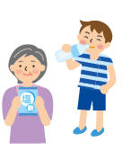 水分・塩分補給をする人